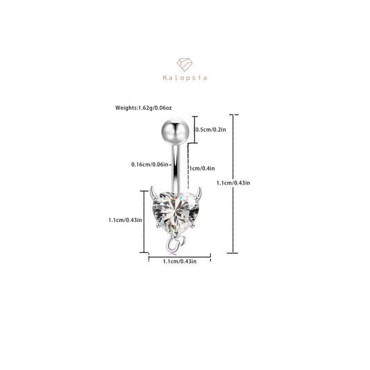 Clear Evil Zircon Belly Piercing