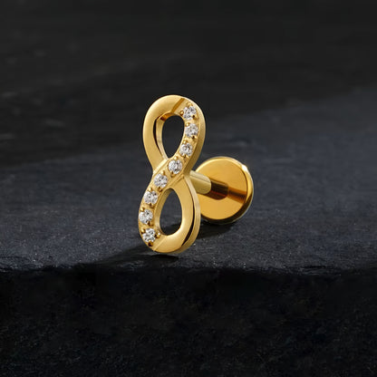 Titanium Infinity Symbol Flat Ear Piercing