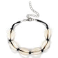 Natural Seashell Bracelet Black Fabric