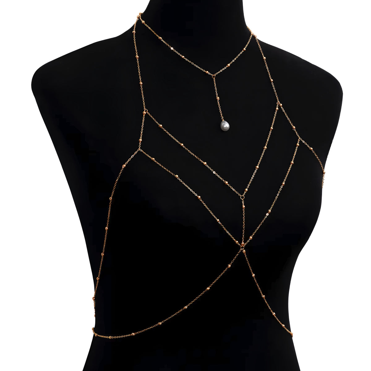 Pearl Beaded Body Chest Waist Chain