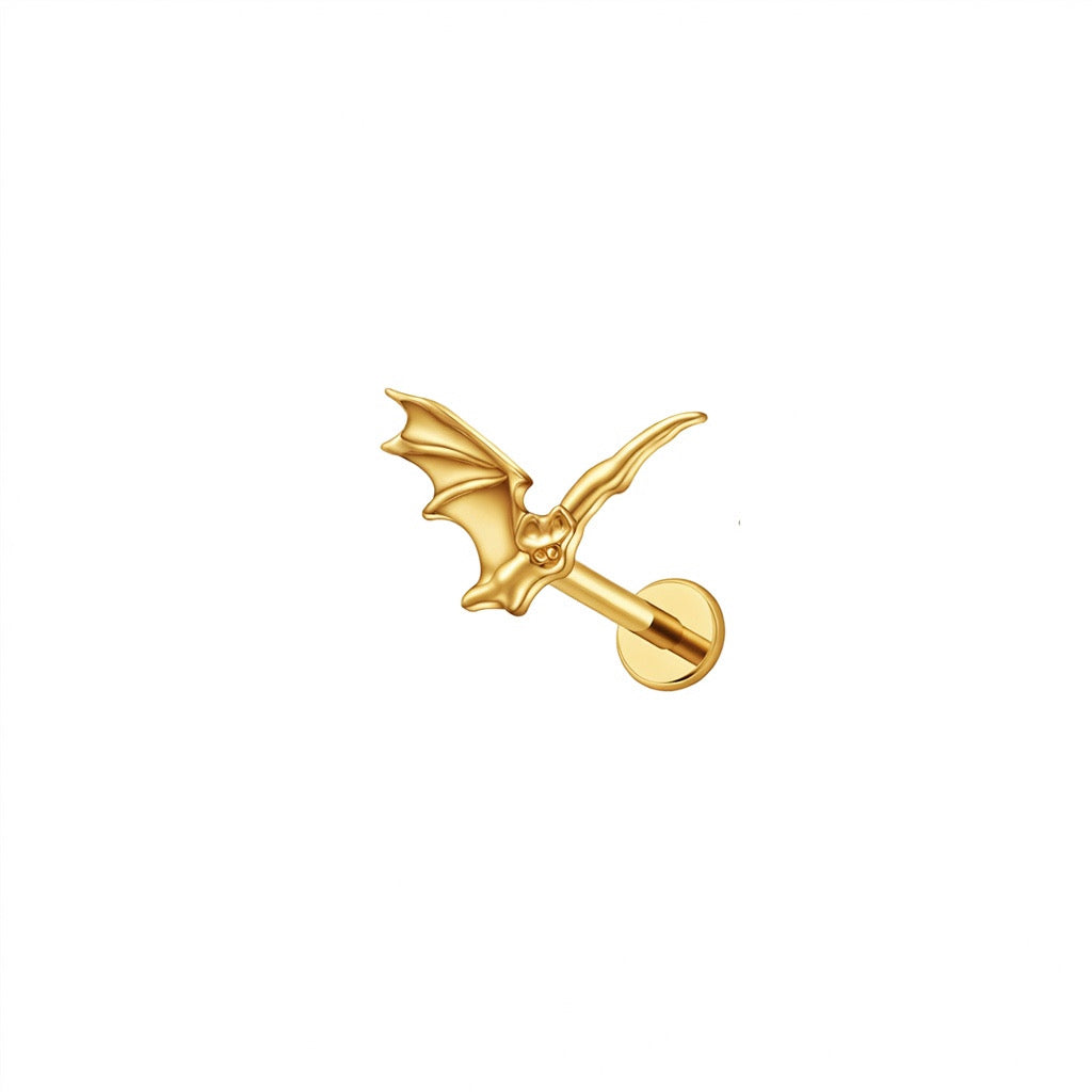 Titanium Flying Bat Flat Ear Piercing