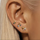 3pcs/set Shiny Blue Zircon Stars Earring