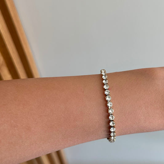 Gold Clear Zircon Tennis Bracelet