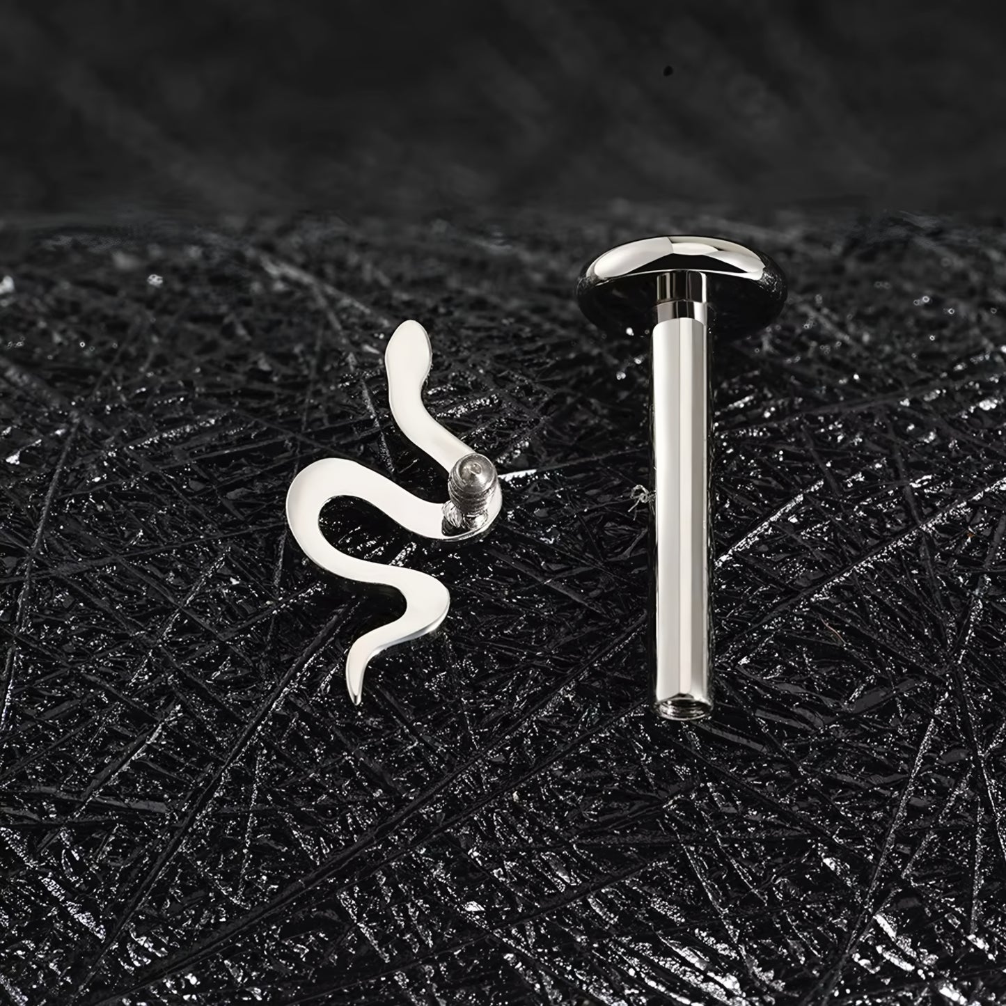 Titanium Mini Snake Serpent Flat Ear Piercing