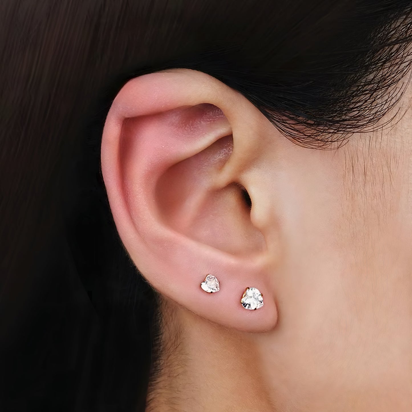 Titanium Heart Threaded Flat Ear Piercing