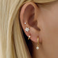 4pcs/set Flowers Loops Zircon