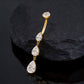Titanium Triple Teardrop Belly Button Piercing