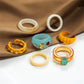 7 Rings/set Bohemian Acrylic Multicolor