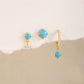 3pcs/set Turquoise Tophus Zircon Earring