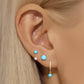 3pcs/set Turquoise Tophus Zircon Earring