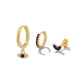 3pcs/set Dark Blue Hanged Eye Tulip Earring
