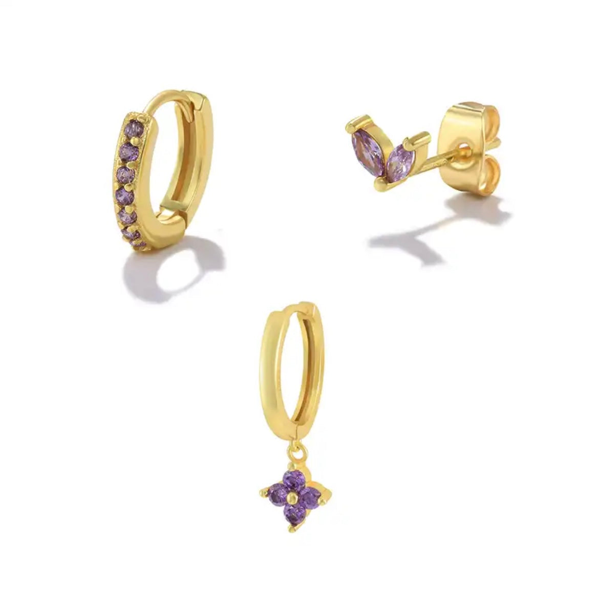 3pcs/set Hoops Pin Earring