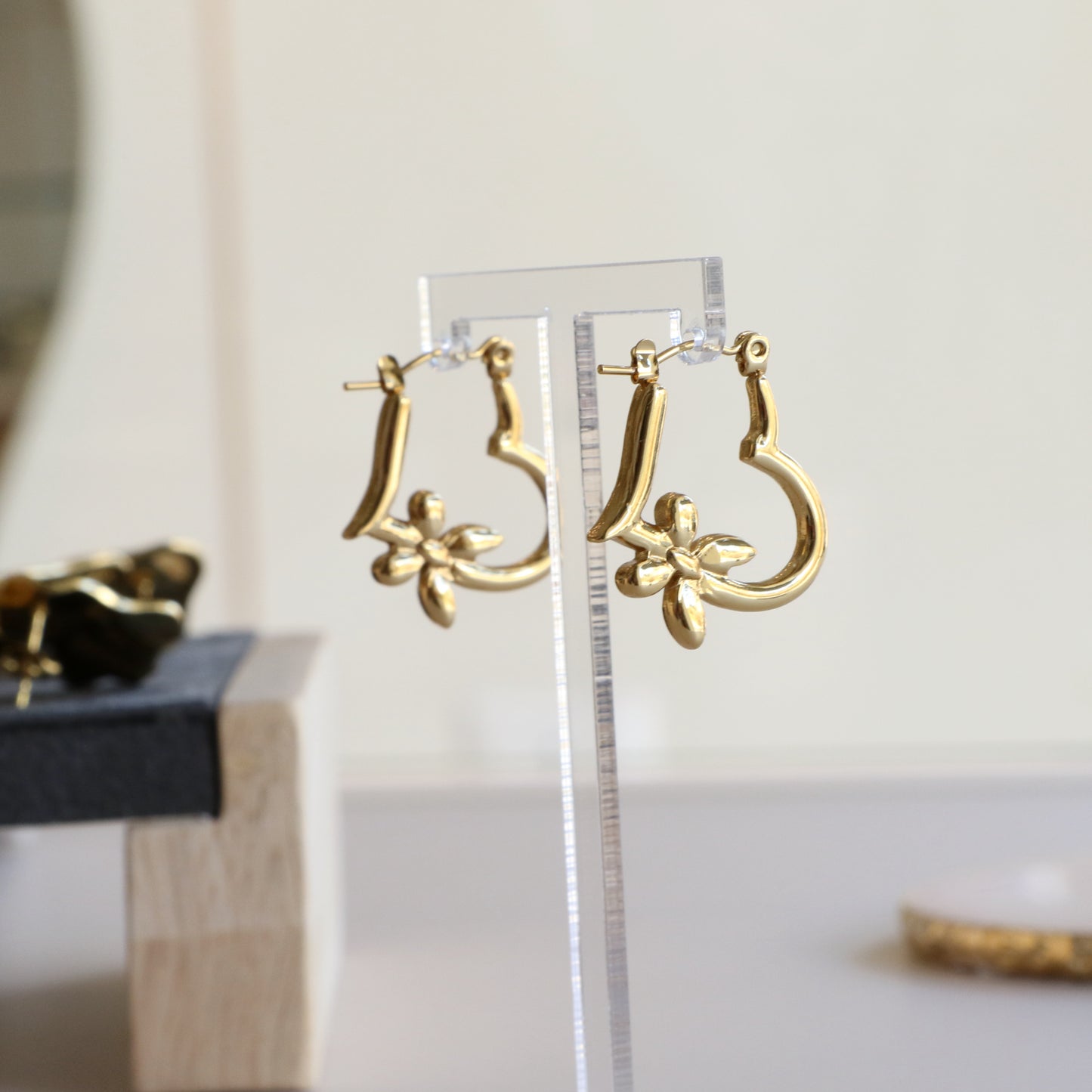 Heart Butterfly Earring Pair