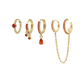 5pcs/set Zircon Hoops with Chain Earring