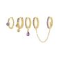 5pcs/set Zircon Hoops with Chain Earring