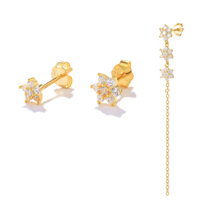 3pcs/set 3 Flowers Chain with Flower Pin