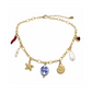 Multi Pendants Figaro Chain Necklace
